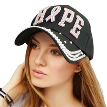 Load image into Gallery viewer, Denim Black Hope Pink Ribbon Cap
