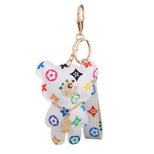Load image into Gallery viewer, White Teddy Charm Keychain
