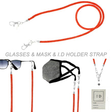 Load image into Gallery viewer, Orange Rhinestone Mask Glasses Chain
