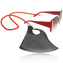 Load image into Gallery viewer, Orange Rhinestone Mask Glasses Chain
