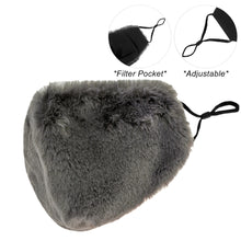 Load image into Gallery viewer, Gray Faux Fur Mask
