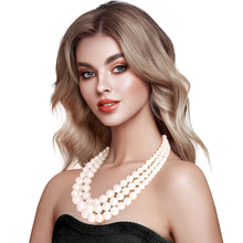Load image into Gallery viewer, Cream Pearl Graduated Multi Strand Necklace Set
