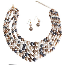 Load image into Gallery viewer, Neutral Multitone 5 Layered Pearl Set
