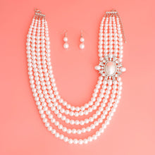 Load image into Gallery viewer, White 5 Strand Vintage Pearl Set
