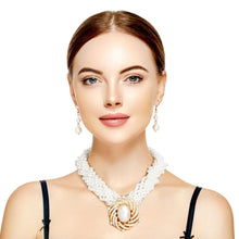 Load image into Gallery viewer, Braided Cream Pearl Brooch Set
