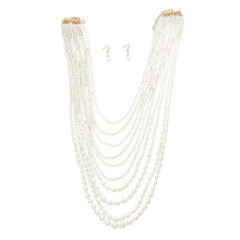 Load image into Gallery viewer, Cream Pearl 10 Strand Necklace
