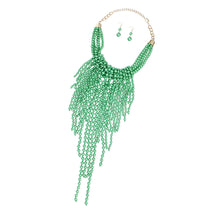 Load image into Gallery viewer, Necklace Green Cluster Fringe Pearls for Women
