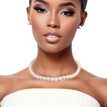 Load image into Gallery viewer, Necklace Cream Glass 10mm Pearls for Women

