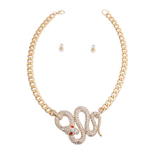 Load image into Gallery viewer, Gold Cobra Snake Pendant Set
