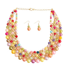 Load image into Gallery viewer, Rainbow Pearl Collar Set
