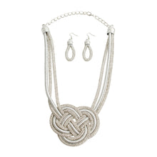 Load image into Gallery viewer, Silver Rhinestone Cord Necklace
