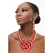 Load image into Gallery viewer, Red Rhinestone Cord Necklace
