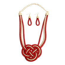 Load image into Gallery viewer, Red Rhinestone Cord Necklace
