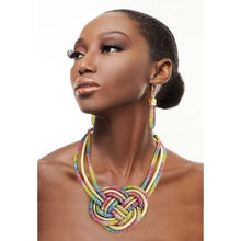 Load image into Gallery viewer, Rainbow Rhinestone Cord Necklace

