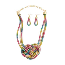 Load image into Gallery viewer, Rainbow Rhinestone Cord Necklace
