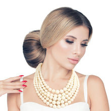 Load image into Gallery viewer, Ivory Bead 5 Strand Necklace
