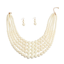 Load image into Gallery viewer, Ivory Bead 5 Strand Necklace
