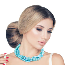 Load image into Gallery viewer, Light Blue Bead Twisted Necklace
