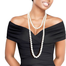 Load image into Gallery viewer, Cream 12mm Endless Glass Pearl Necklace
