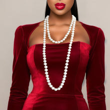 Load image into Gallery viewer, Cream 12mm Endless Glass Pearl Necklace
