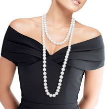 Load image into Gallery viewer, Necklace White Glass 12mm Pearls for Women
