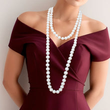 Load image into Gallery viewer, Necklace White Glass 12mm Pearls for Women
