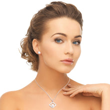 Load image into Gallery viewer, White Gold Plated Pearl CZ Necklace
