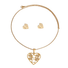 Load image into Gallery viewer, Gold Stainless Steel Filigree Heart Necklace
