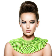 Load image into Gallery viewer, Lime Bead Bib Necklace Set
