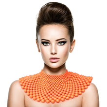 Load image into Gallery viewer, Orange Bead Bib Necklace Set
