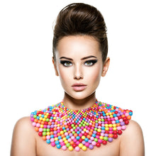 Load image into Gallery viewer, Rainbow Bead Bib Necklace Set
