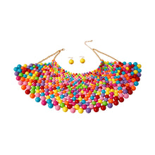 Load image into Gallery viewer, Rainbow Bead Bib Necklace Set
