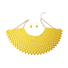 Load image into Gallery viewer, Yellow Bead Bib Necklace Set
