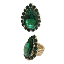 Load image into Gallery viewer, Green Teardrop Cocktail Ring
