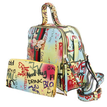 Load image into Gallery viewer, Graffiti Stripe Top Handle Handbag Set

