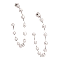 Load image into Gallery viewer, White Pearl Floating Hoops
