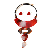 Load image into Gallery viewer, Red Celluloid Drop Collar Necklace
