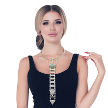 Load image into Gallery viewer, Silver Crystal Belt Tie Choker
