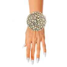 Load image into Gallery viewer, Aurora Borealis Rhinestone Dome Cluster Cuff
