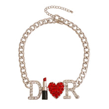 Load image into Gallery viewer, Silver Designer Red Statement Necklace
