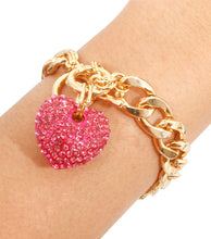Load image into Gallery viewer, Pink Heart Toggle Bracelet
