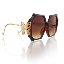 Load image into Gallery viewer, Tortoiseshell Retro Square Butterfly Sunglasses
