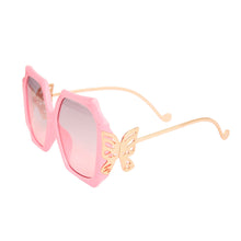 Load image into Gallery viewer, Pink Retro Square Butterfly Sunglasses
