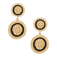 Load image into Gallery viewer, Gold and Black Double Lion Earrings
