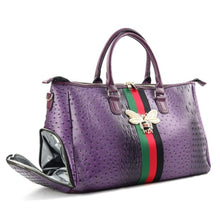 Load image into Gallery viewer, Designer Stripe Purple Weekender
