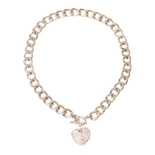Load image into Gallery viewer, Aurora Borealis and Silver Heart Necklace
