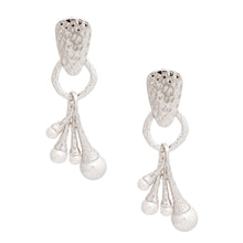 Load image into Gallery viewer, Silver Pearl Heavy Drop Earrings
