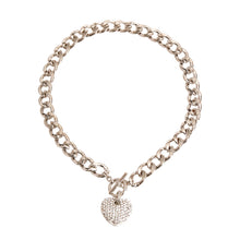 Load image into Gallery viewer, Silver Heart Toggle Necklace
