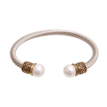 Load image into Gallery viewer, Designer White Pearl Cable Classic Bangle
