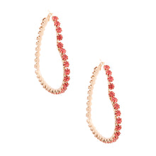 Load image into Gallery viewer, Pink Crystal Heart Hoops
